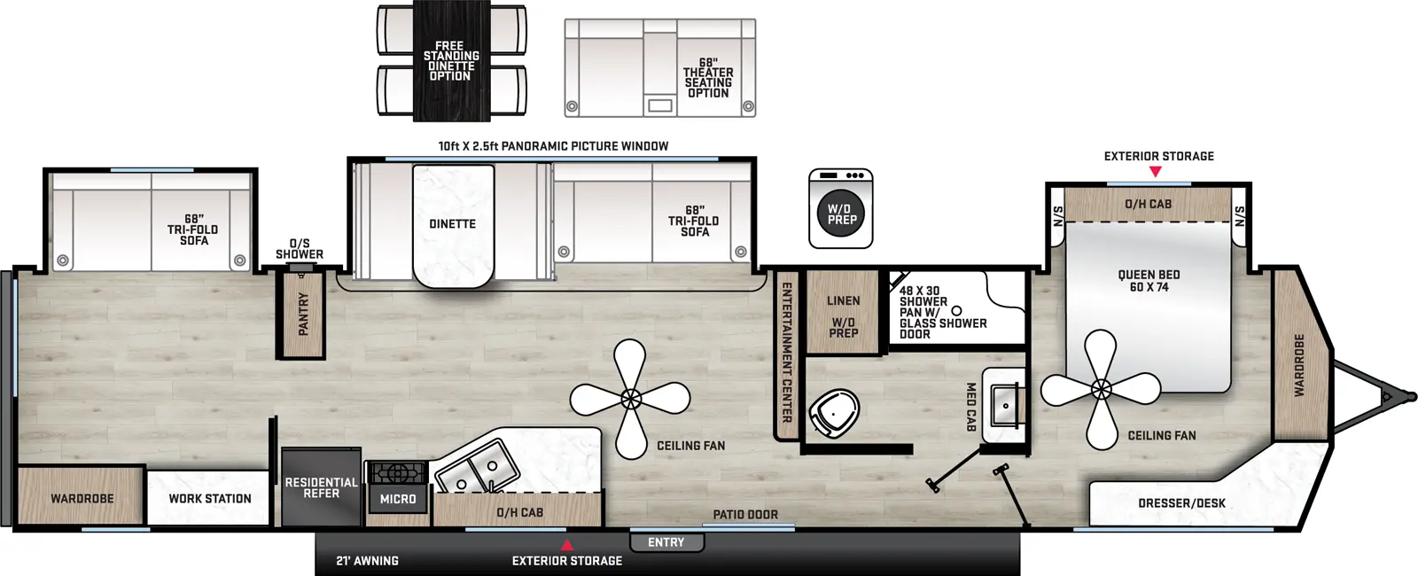 Catalina Destination Series 40BHTSDEN Floorplan
